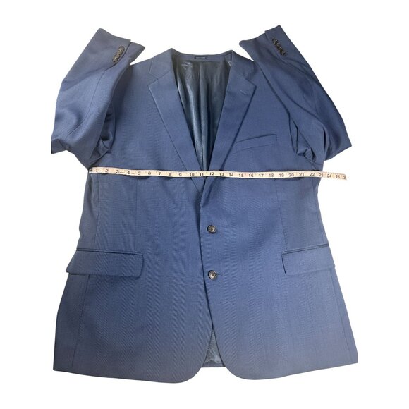 Stafford Blazer Jacket Men's Size 50R Slim Fit Blue Super Suit 50R Wool Blend - Picture 7 of 8